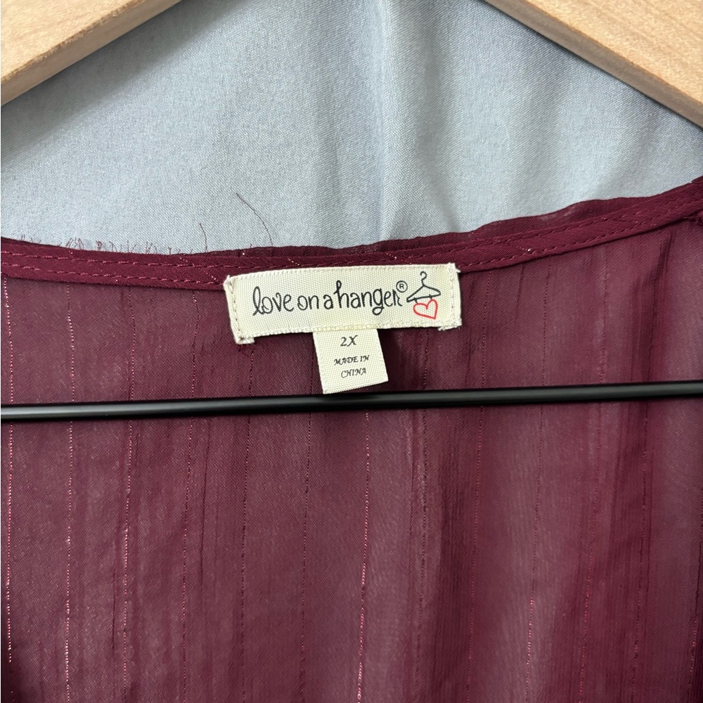 Love on a Hanger Deep Burgundy Long Sleeve Dress - Picture 5 of 9